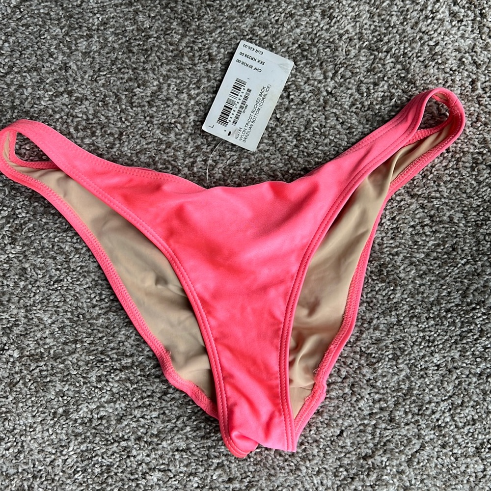 American Apparel Tricot Ruched Back Brazilian Bottom